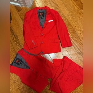 Vibrant Red Kids' Suit Set